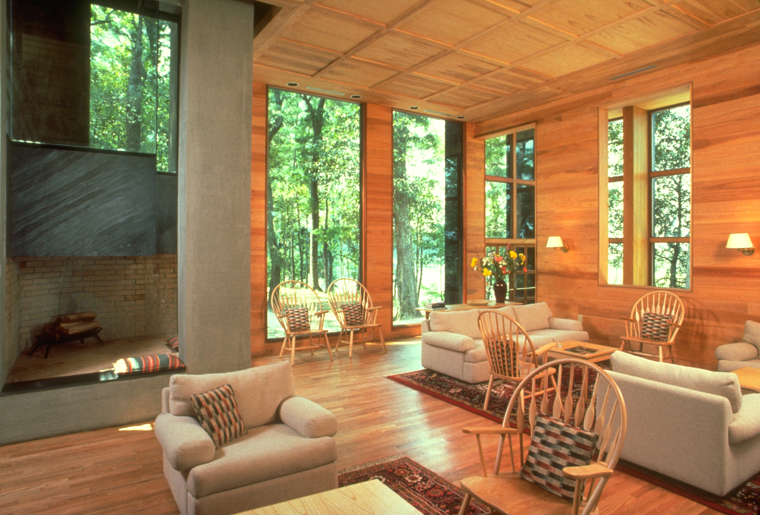 Wooden interior of W.G. Clark's 1985 Inn at Middleton Place in South Carolina.